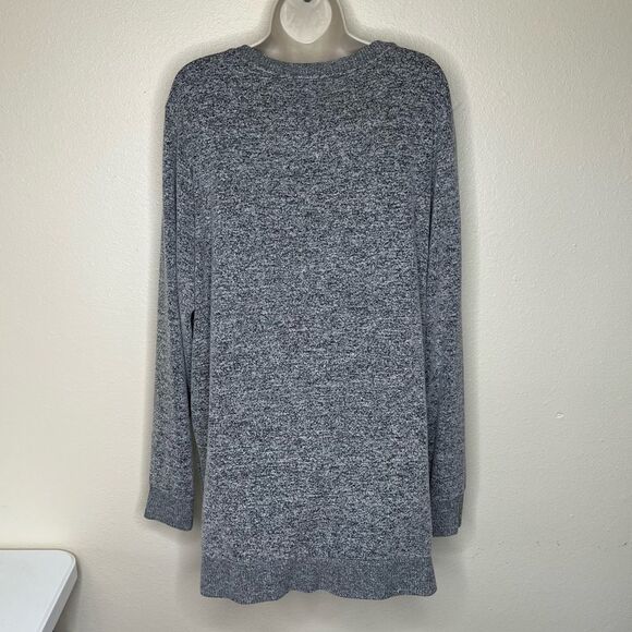 Lucky Brand V Neck Long Sleeve Pullover Heather Gray Sweater Women Size XXL - Picture 6 of 14